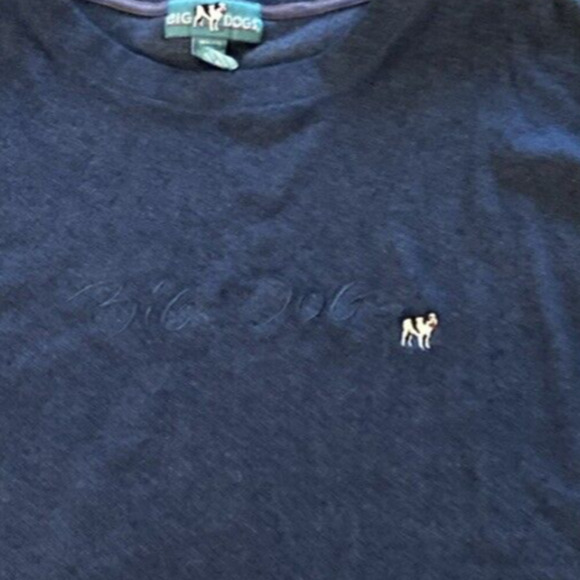 Vintage 90s Big Dogs Thermal Fleece Sweatshirt Blue 4x - Picture 5 of 6